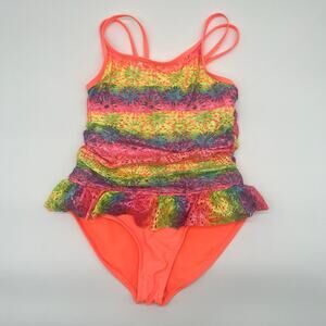 WONDER NATION Girl's One Piece Swimsuit, Size Large 10-12